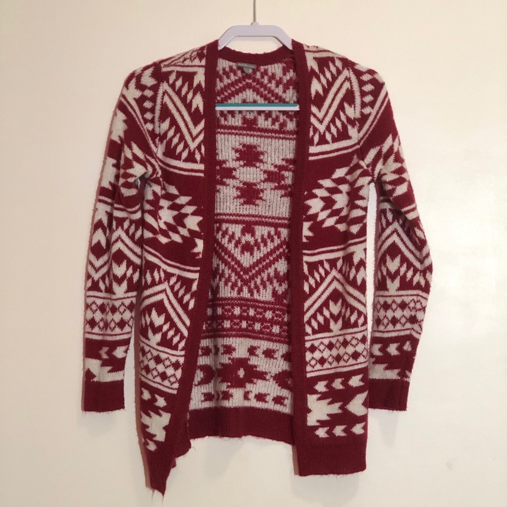 White and red sweater